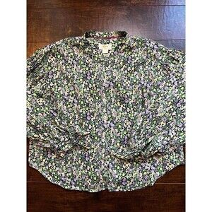 Anthropologie Maeve Womens Ashleigh Puff Sleeve Floral Top Sz MP